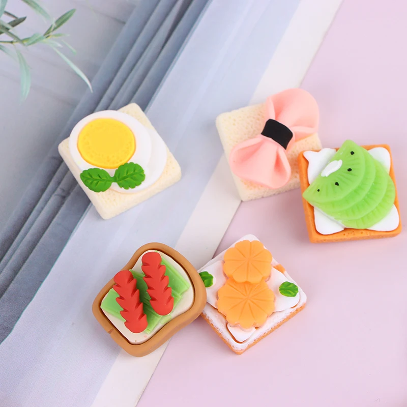 

5pcs Dollhouse Miniature Fruit Dessert Cream Toast Model DIY Decor Accessories Toys doll house accessories food miniatures