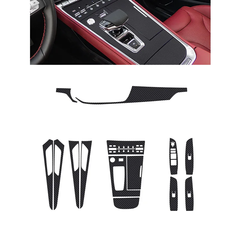 

Углеродное волокно для Changan CS85 Coupe защитная пленка на автомобиль интерьерные наклейки, центральное управление, дверные окна, подъемная панель