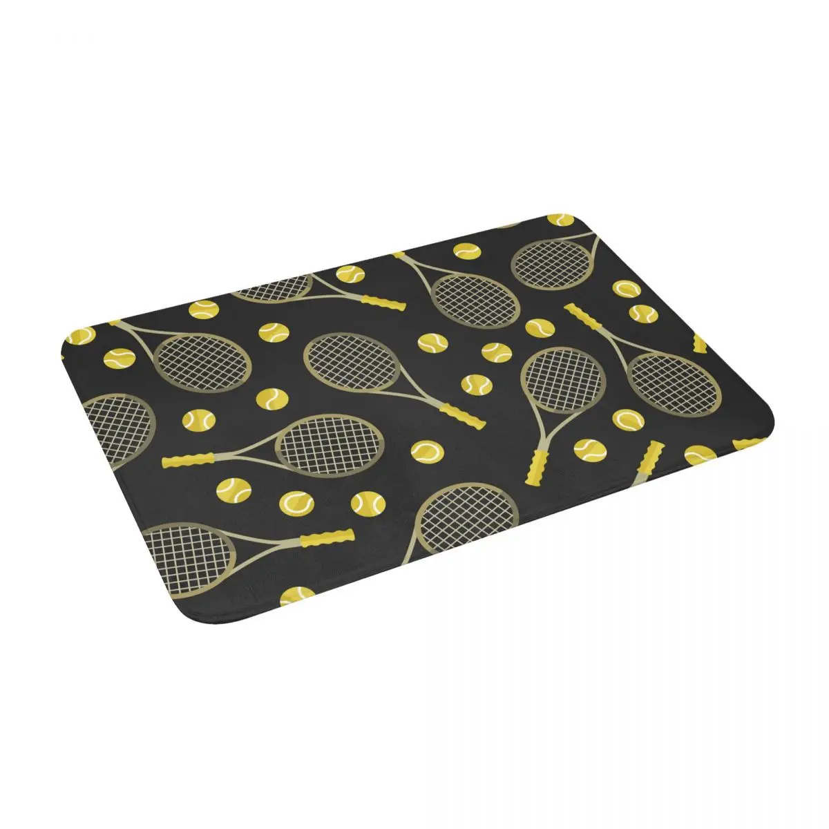 

Color Tennis Racket 24" X 16" Non Slip Absorbent Memory Foam Bath Mat for Home Decor/Kitchen/Entry/Indoor/Outdoor/Living Room