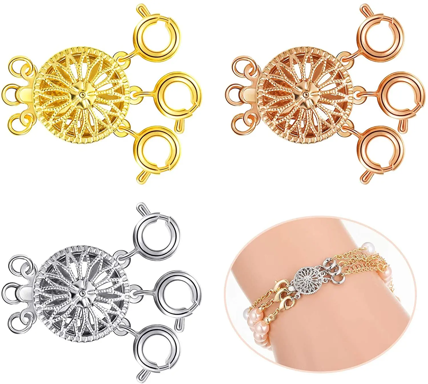 Застежка для ожерелья застежка-слайдер застежки-коннекторы многожильные