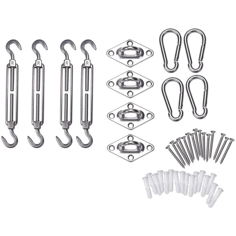 

Sun Shade Sail Hardware Kit For Square/Rectangle/Triple-Cornered Sun Shade Sail Stainless Steel Sun Shade Sail Kit