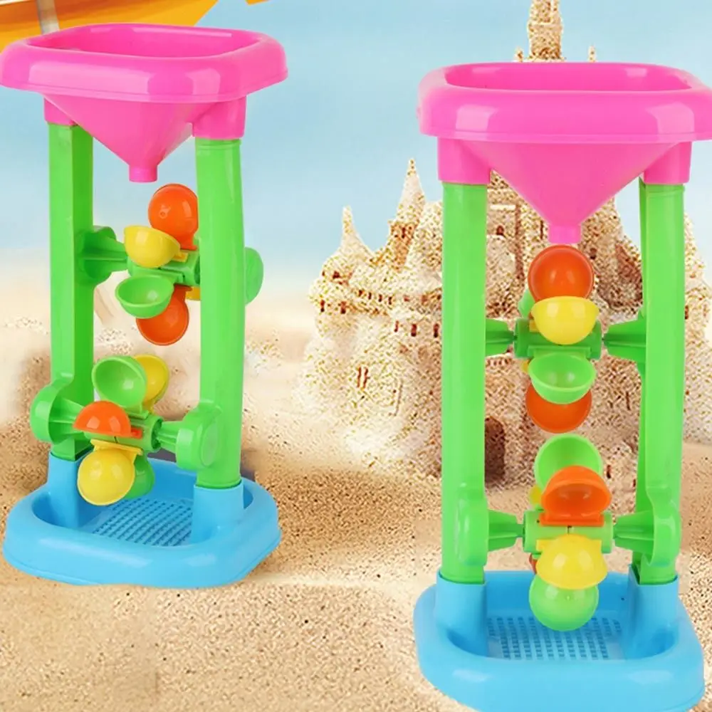 

Medium Size Sand Playset Funny Random Color Combination Beach Water Toys Windmill Kids Hourglass Toddler