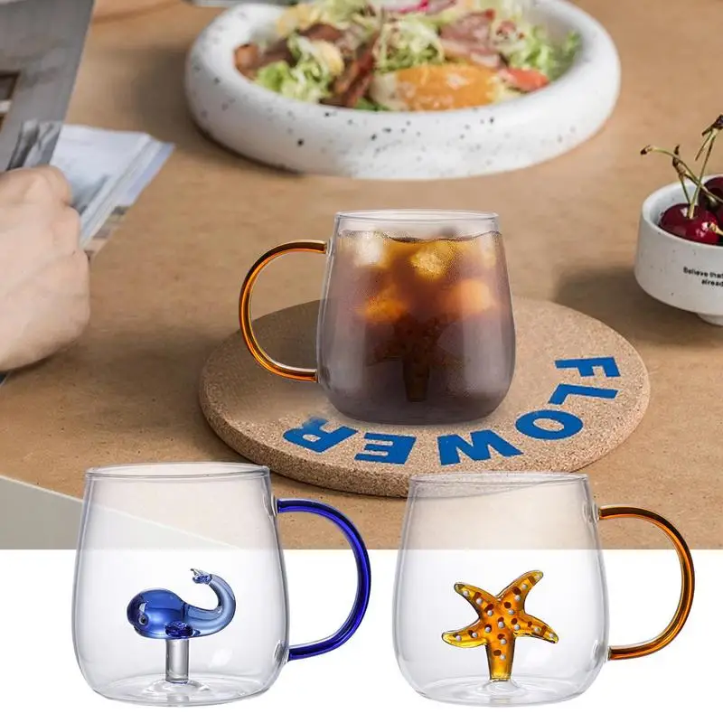 

3D Coffee Mug Lightweight Cartoon Animal Drinking Cup Creative Glass Coffee Water Pot Water Flagon For Beer Wine Water Whiskey