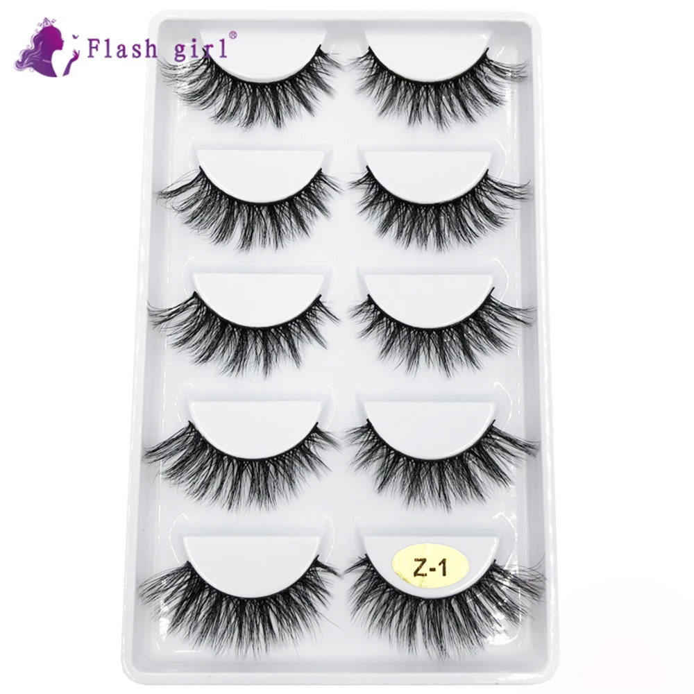 5 пар/лоток Z serise 5D многослойные натуральные плотные прочные и долговечные черные