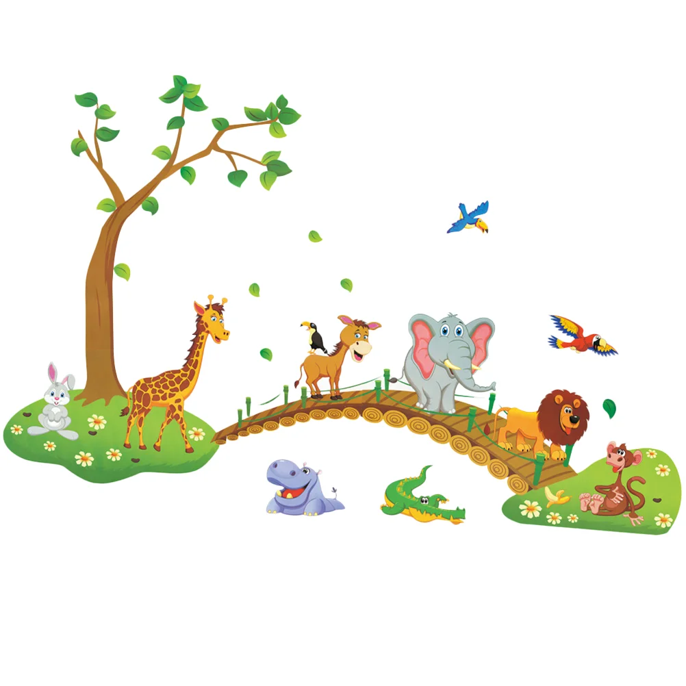 

Wall Stickers Cartoon Animals Waterproof Removable Wall Decals Home Decor for Kindergarten Room decor