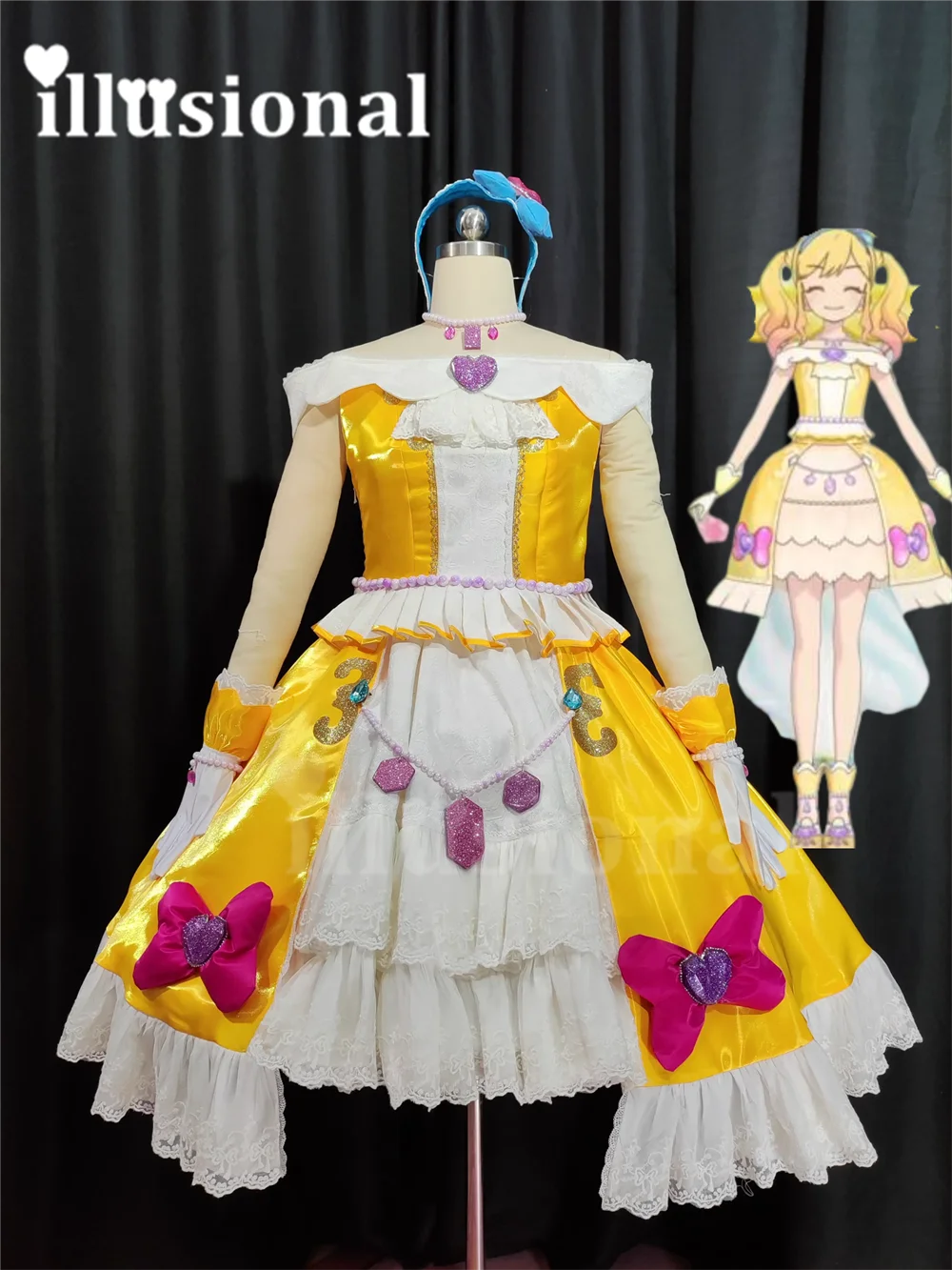 Иллюзионные звезды Aikatsu на заказ! Косплей Костюм nyino Yume цитрусовый чай аниме