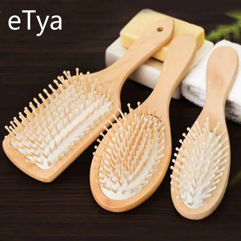 

Professional Wood Hair Comb Healthy Paddle Cushion Hairbrush Massage Brush Scalp Hair Healthy Bamboo Comb Barber Accessories