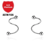 astm f136 titanium horseshoe nose ring spiked diaphragm lip tragus s type spiral piercing fashion trend jewelry 1 pcs