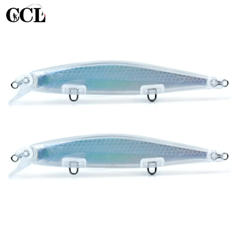 

CCLTBA 10pcs/lot Unpainted Minnow 11cm 11g Floating Inner Laser Hard Fishing Lures Wobblers Blank Baits