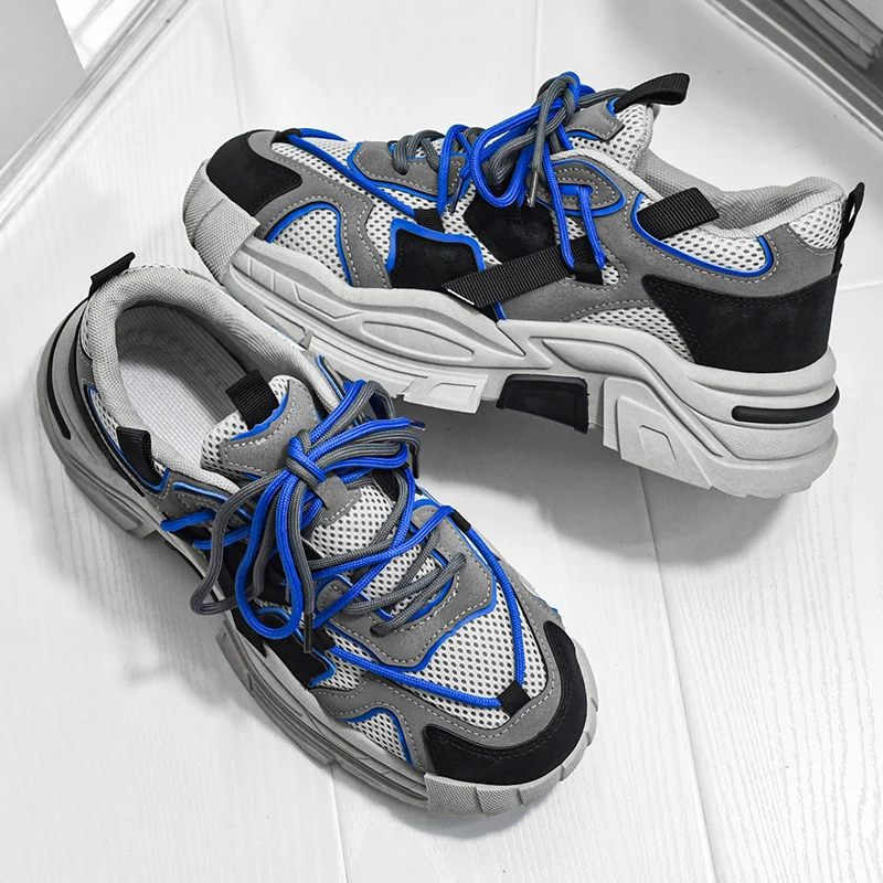 Мужские кроссовки на платформе повседневная спортивная обувь для ходьбы дышащие