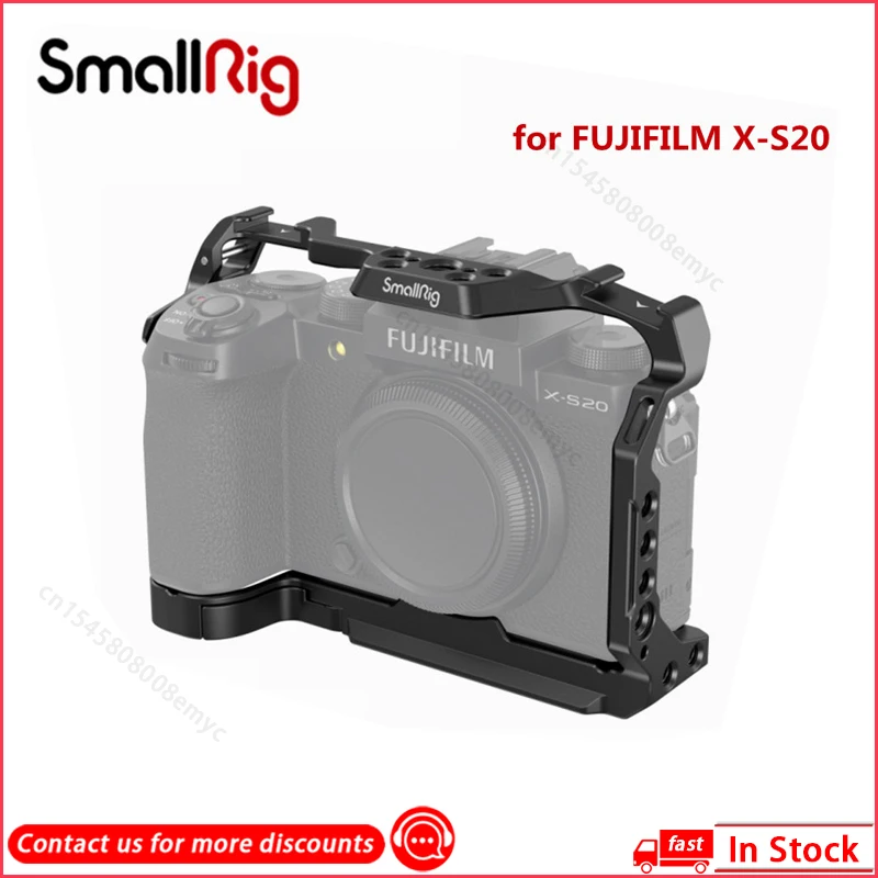 

SmallRig Cage L-Bracket Leather Case Camera Cage for FUJIFILM X-S20 with Cold Shoe Mount 1/4"-20 Hole 4230 4231 4232