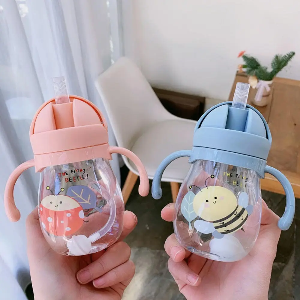 

350ml Baby Sippy Cup for Toddlers Kids Water Bottle with Straw Double Handles Gravity Ball Weighted Tumbler BPA Free Drinkware