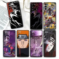 japanese naruto phone case for samsung galaxy s20 s21 fe s10 s9 s8 s22 plus ultra 5g case itachi pain anime black tpu soft cover