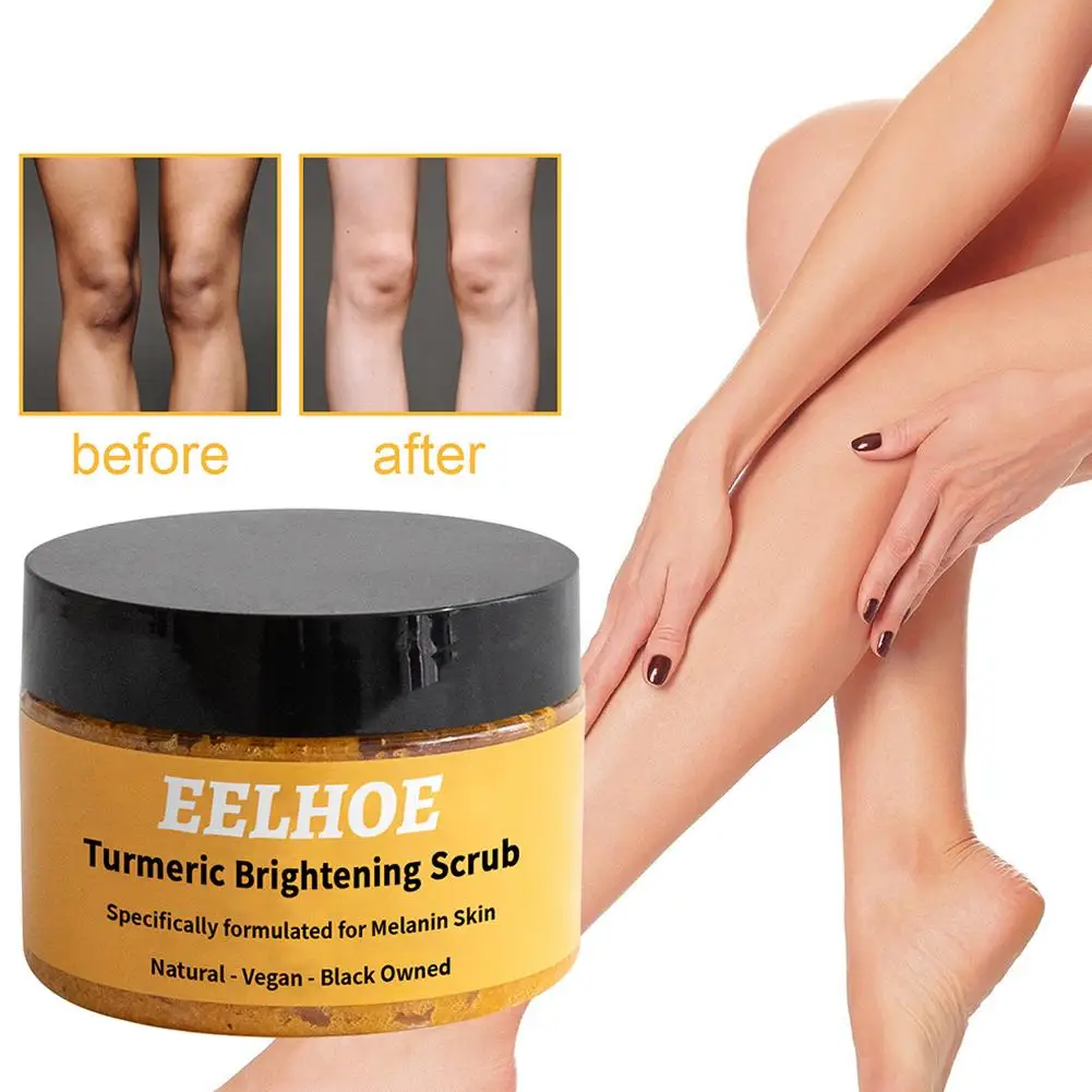 

Turmeric Face Body Scrub Whitening Body Exfoliating Cream Darkness Remover Elbows Deep Cleansing Moisturizing Knee Lighten I5S0
