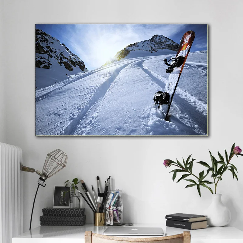 Футбол катание на лыжах Спортивная Картина холсте настенные художественные