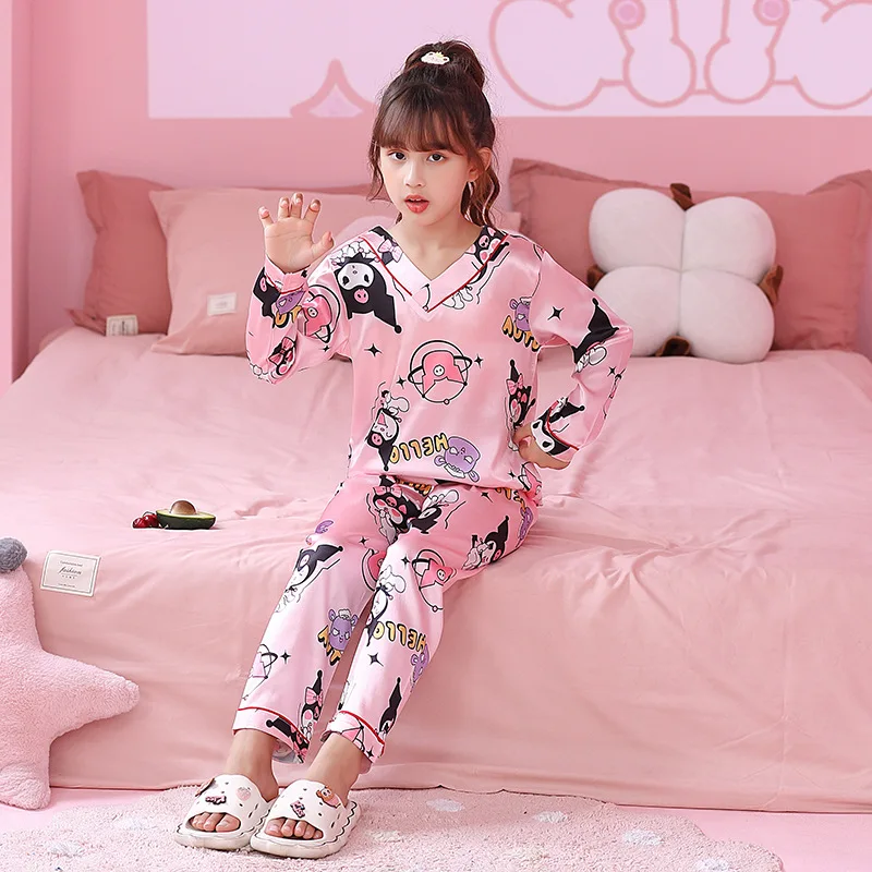 

Sanrio Kawaii Anime Girly Heart Kuromi Clothing Cute Cartoon My Melody Cinnamoroll Hello Kitty Children's Pajamas Gifts for Kids