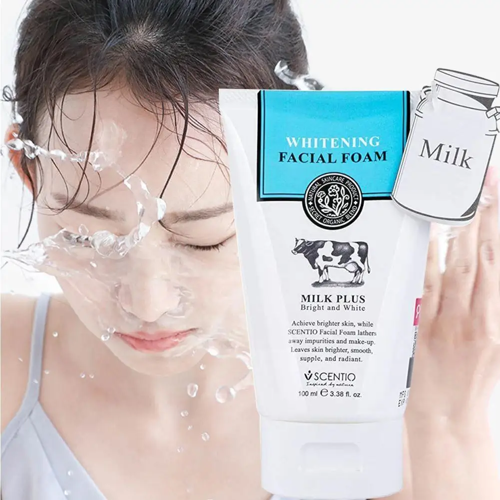 

Milk Face Wash Cleanser Nourishing Cleanser Foam Moisturizing Deep Clean Marks Anti-spots Cosmetics Whitening R8v9