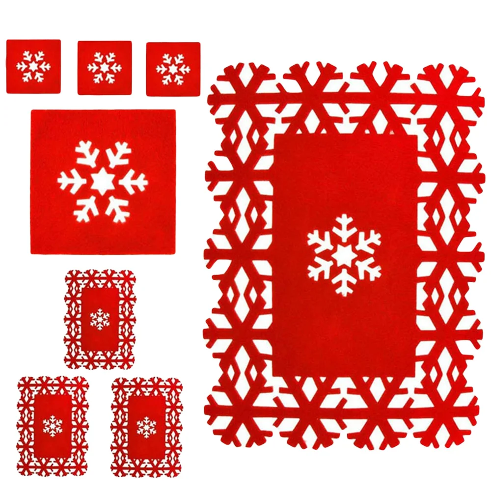 

8 Holiday Table Decoration Xmas Placemat Christmas Table Linen Christmas Placemats Set Xmas Table Decor
