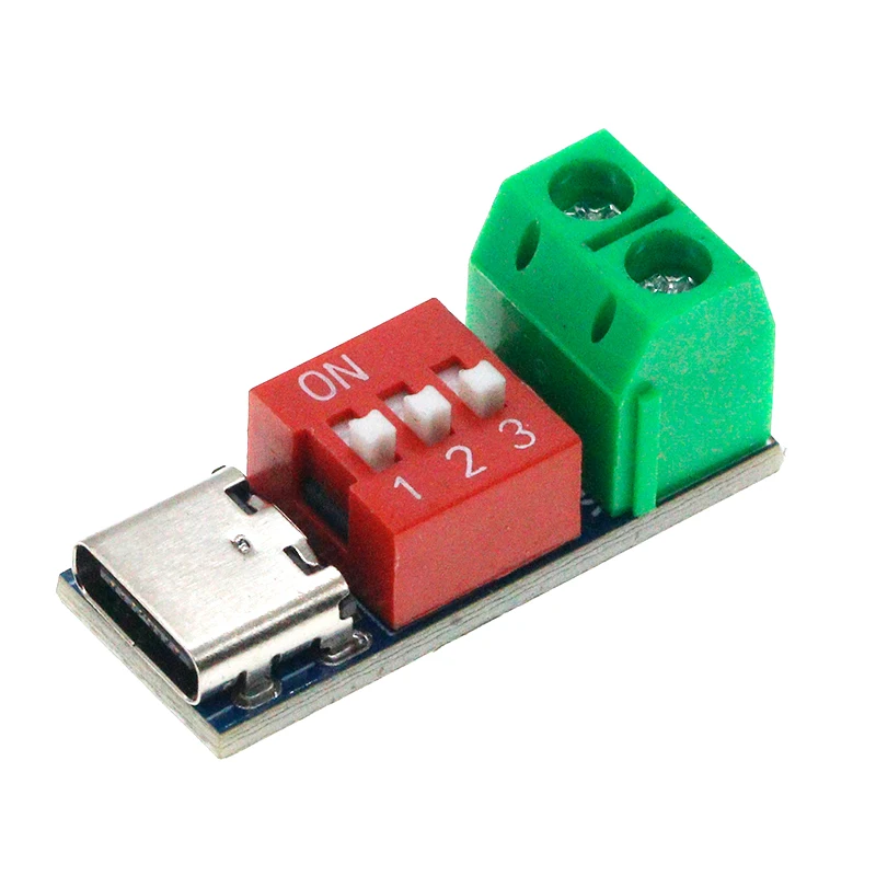Фото Модуль-триггер USB-C PD (имитатор) для быстрой зарядки PD/QC, плата-триггер Type-C с регулируемой подачей питания до 12В, модуль питания №2