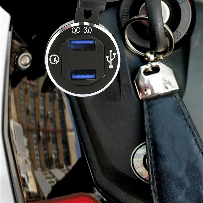 

Aluminum Alloy Quick Charge 3.0 Dual Motorcycle Usb Charger