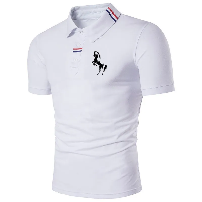 

Men's Polo Shirts Short Sleeves Solid Color Lapel T-Shirts Summer Slim Tops