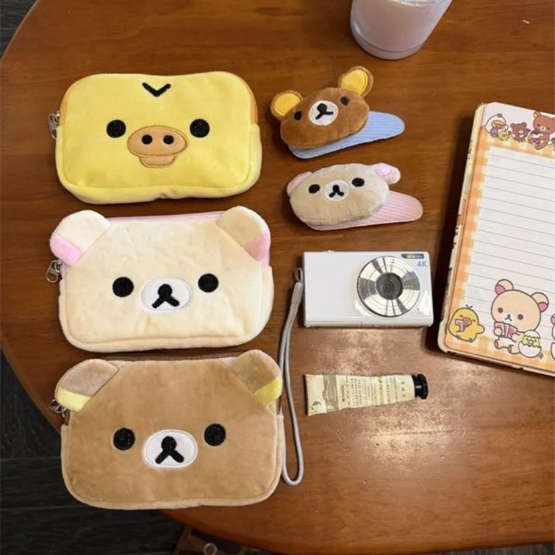 Фото Креативный кошелек-монетница Rilakkuma, периферийный аксессуар, сумка для хранения карт Korilakkuma, небольшая сумка для хранения, подарок на день рождения. №1