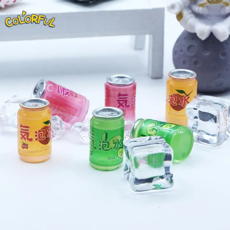 

5Pcs Dollhouse Miniature Simulation Fruit Sparkling Water Can Model DIY Accessories Furniture Toys Ornament