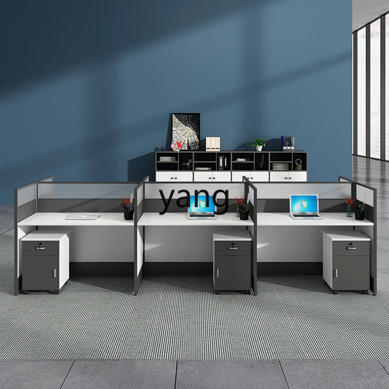 YJQ офисный стол для персонала и стул комбинированный компьютерный на 4/6 человек с