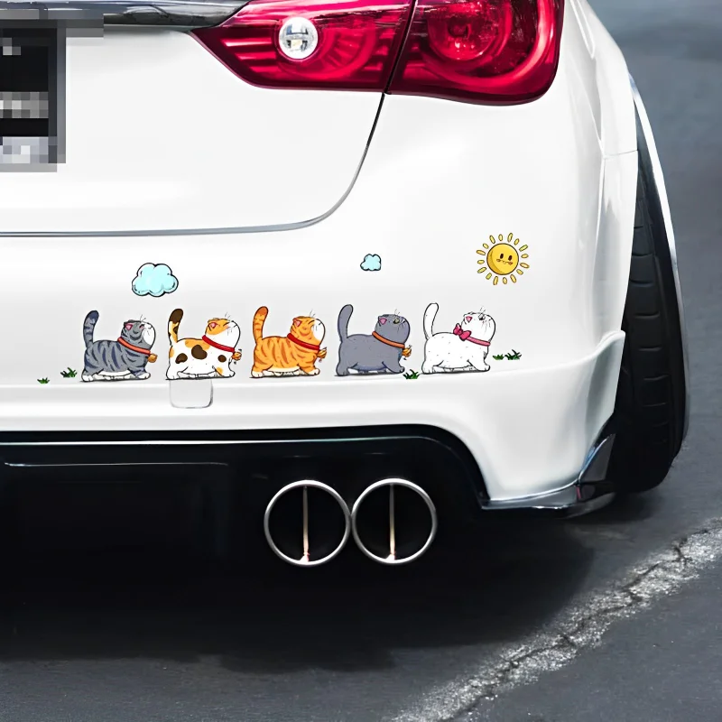 

New Climbing Cats Car Sticker Funny Animal Styling Waterproof Stickers Decoration Car Body Home Window Creative Decals Decor