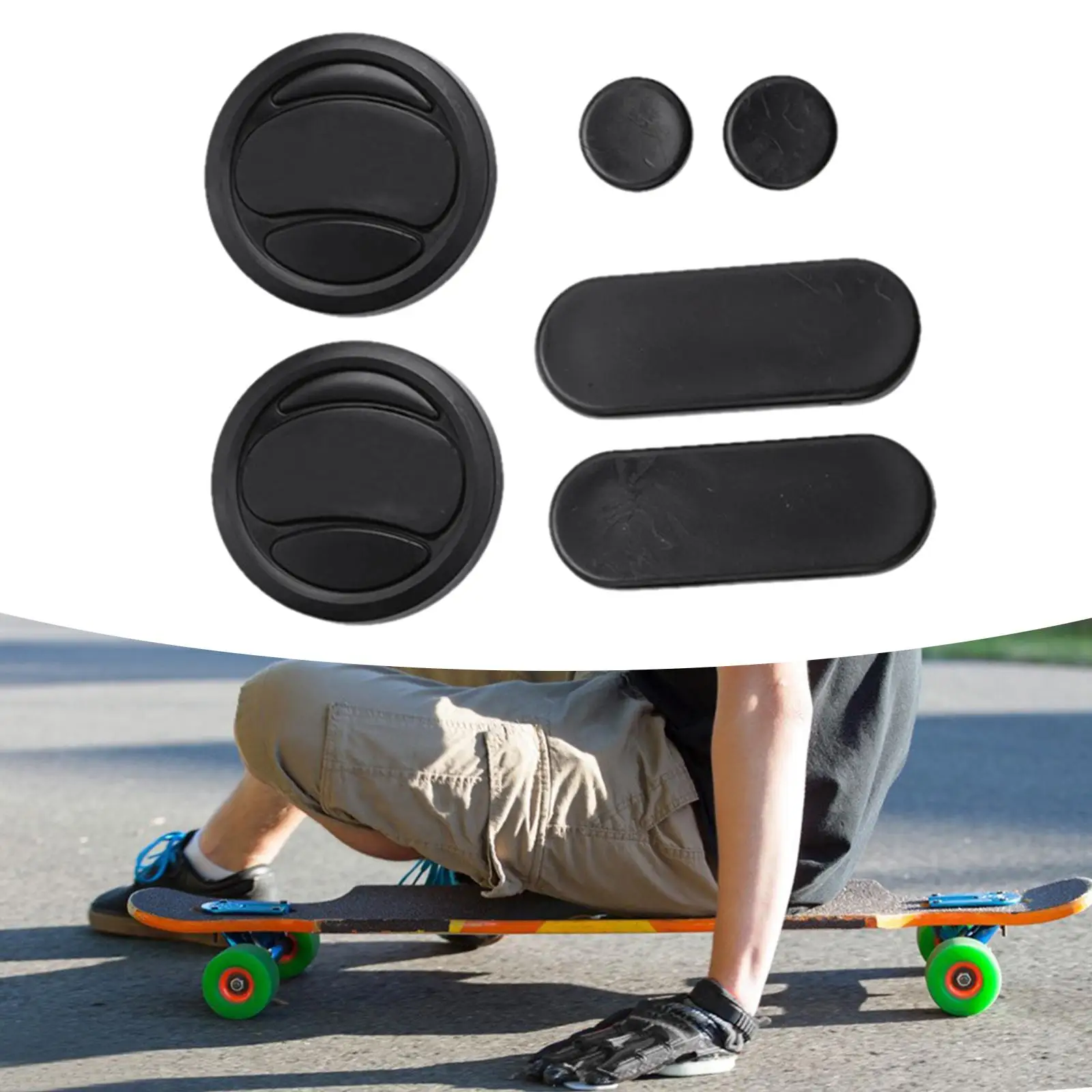 

6 Pieces Skateboard Gloves Pucks Blocks Protective Gear for Outdoor Sports