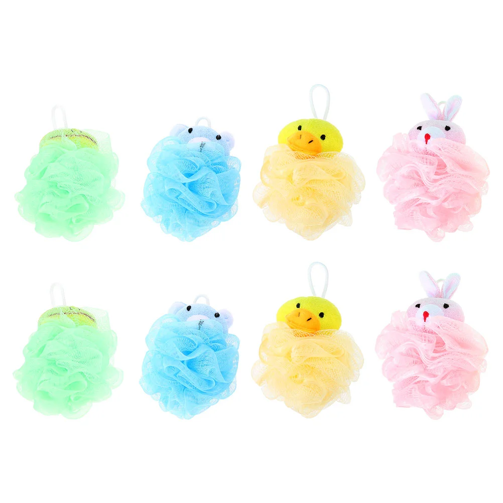 8pcs Children Animals Lovely Bath Balls Cartoon Bath Use Mesh Flower Bath Balls