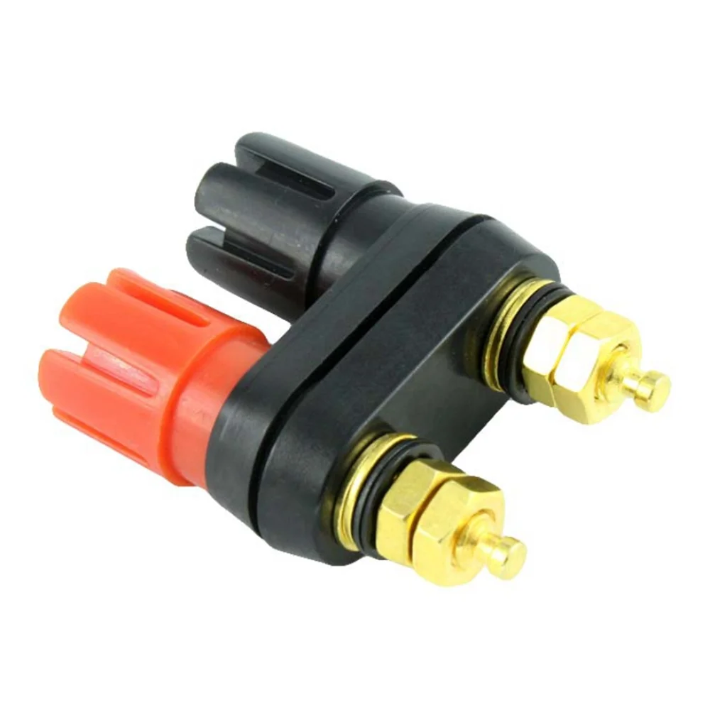 

Red Black 4mm Copper Double Output Terminal Banana Socket For Sound Audio Power Amplifier Speaker Connector Drop Shipping