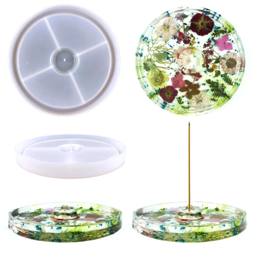 

Incense Box Rack Crystal Epoxy Resin Mold DIY Incense Box Incense Storage Box Incense Thread Plate Insert Silicone Mold