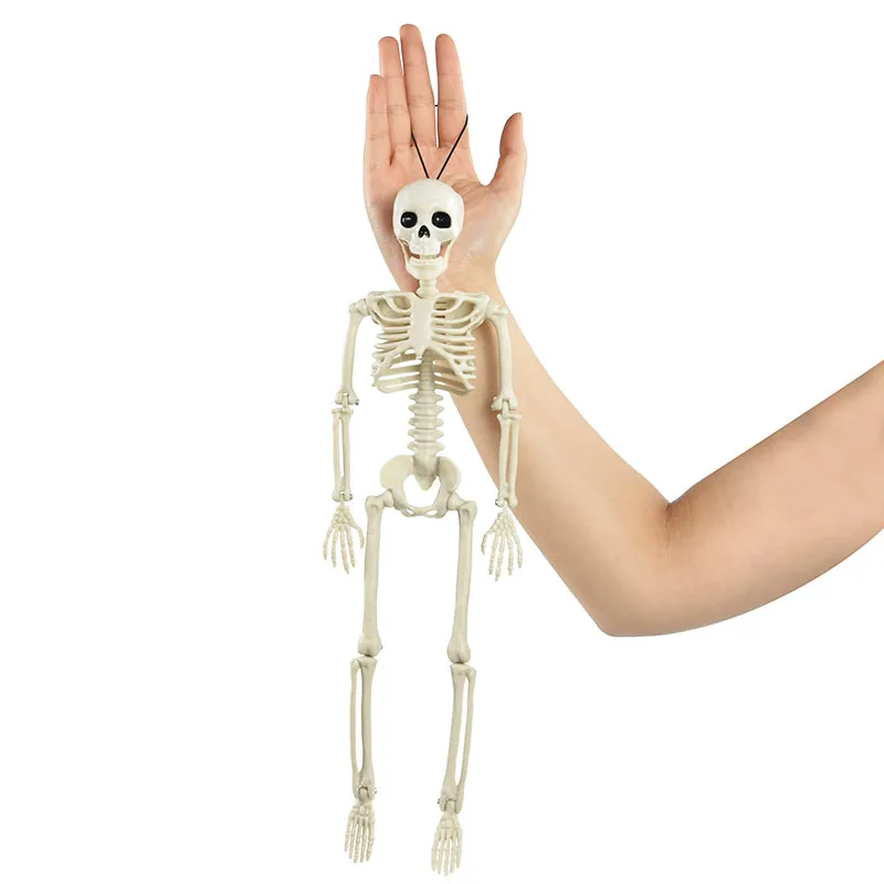 40CM Simulation Humans Skeleton Haunted House Skull Model Halloween Party Decoration Horror Props Kids Favor Tricky Toy |