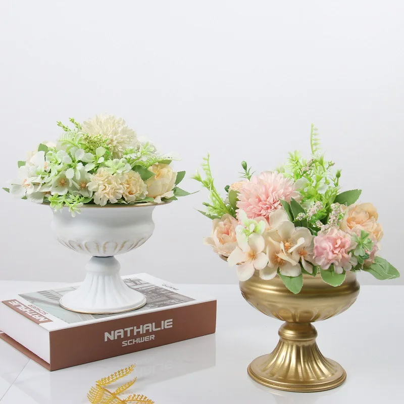 

Винтажная железная ваза, европейский стандарт, Современный домашний декор, цветочный горшок, 12*15,5 см, 16,2*20 см, металлическое нордическое украшение для стола