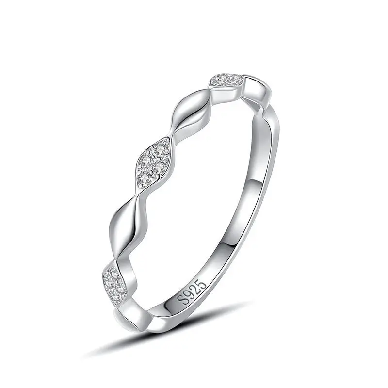 

95 sterling silver diamond ring female Korea simple niche micro-inlaid index finger ring personalized ins ring