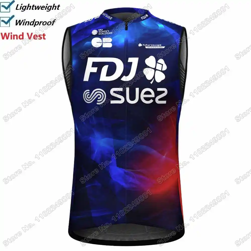 Ветровой жилет команды FDJ SUEZ 2025 года велосипедный унисекс ветрозащитный мужской