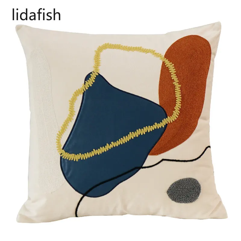 

Hot Selling Living Room Sofa Decorative Pillowcase Geometric Creative Design Dutch Velvet Square Cushion Cover