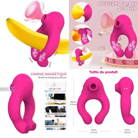 Секс-пылесос с силиконовым кольцом и вибратором для оргазма