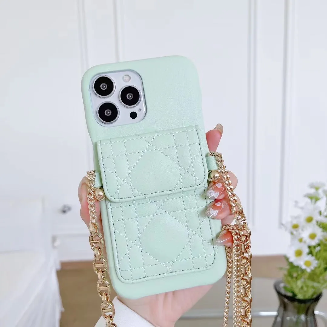 

Crossbody Lanyard Leather Phone Case for IPhone 14 13 12 11 Pro Max Chain Strap Cord Bag Wallet Card Holder Shockproof Cover