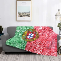 the portugal flag blankets coral fleece textile decor multi function lightweight throw blankets for bedding office rug piece