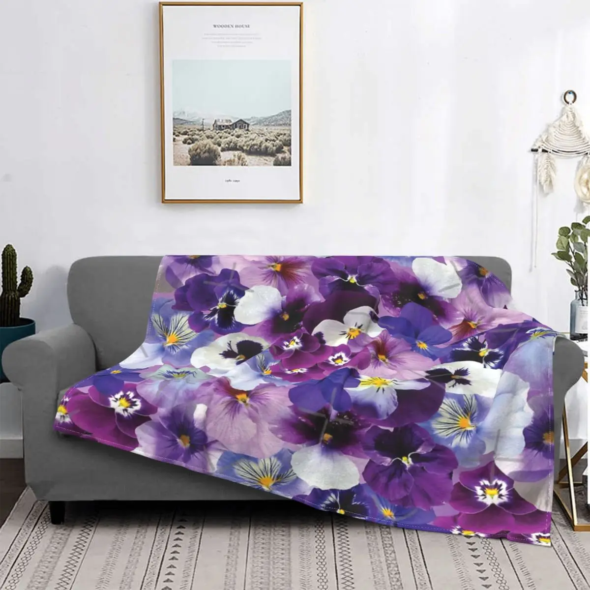 

Manta de flores Pansy púa y blanca, colcha a cuadros, Edredon de playa, Sudadera con капуcha, manta a cuadros y fundas