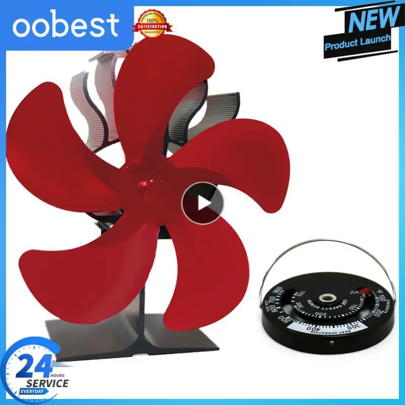 

5 Blades Thermal Power Fireplace Fan Heat Powered Wood Stove Fan For Wood/Log Burner Heat Distribution Part Accessory