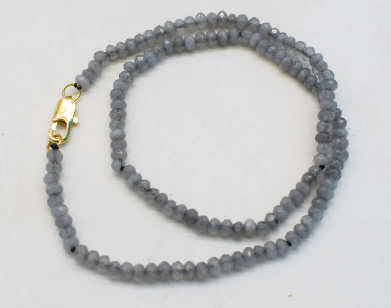 

jade gray roundel faceted necklace 4*2mm chocker wholesale beads nature