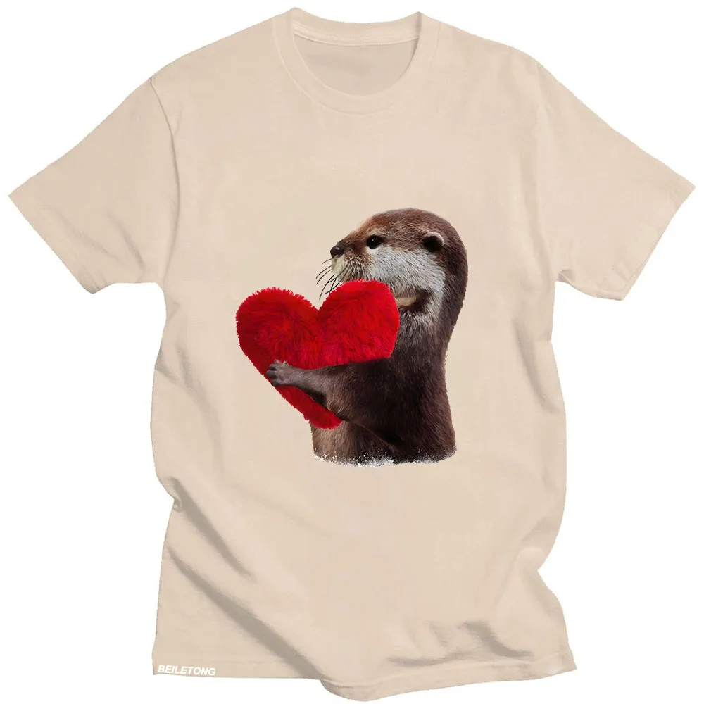 

Otters Tshirts Kawaii Animal T-shirt 100% Cotton Shirt Unisex Loose Clothes Lovely Graphic T Shirts Casual Fashion Short Sleeve