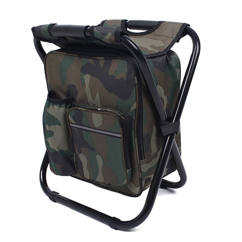 

Folding Stool Portable Ice Bag Stool Camping Stool Folding Camping Chair Stool Backpack With Cooler Insulated Picnic Bag