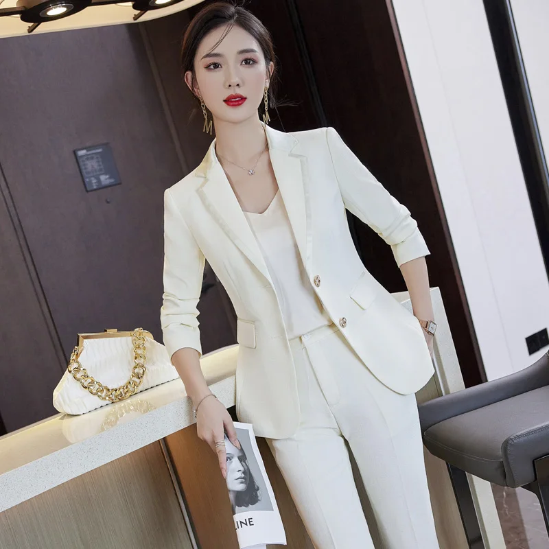 Костюм брючный женский с длинным рукавом модная одежда в Корейском стиле
