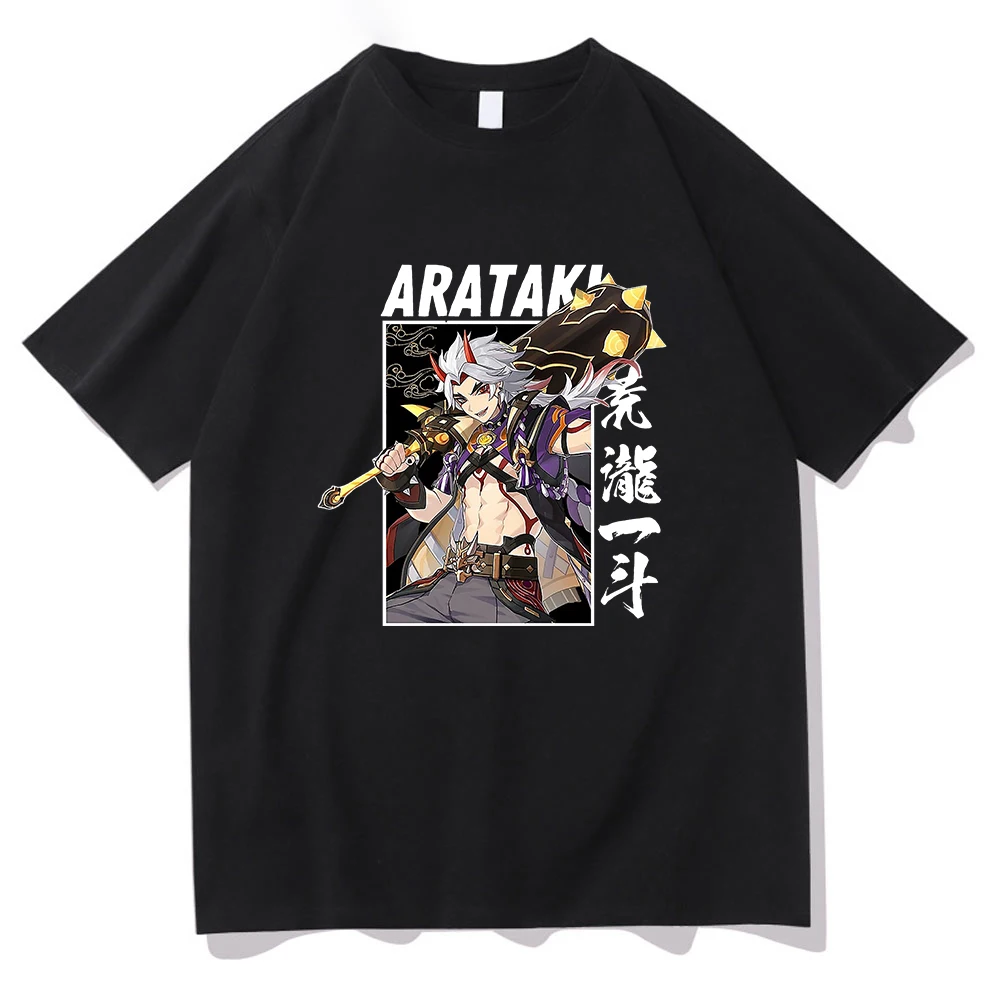 

Anime Tshirt Genshin Impact T shirt Men Women Summer Fashion Cotton T-shirt Kid Hip Hop Top Tees Arataki Itto Tee Shirt Camiseta