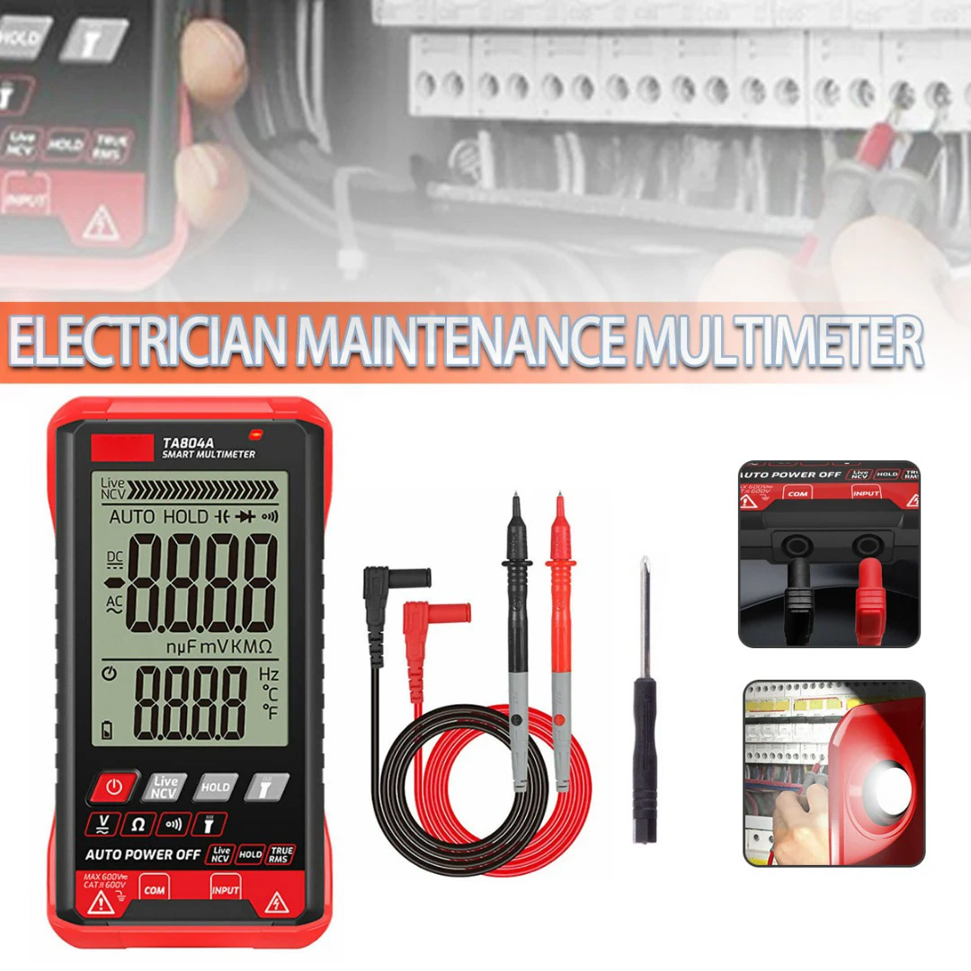 

Digital Multimeter Capacitance Current Tester Multi-function Electrician Maintenance Multimeters Analog Auto Range Multimetro