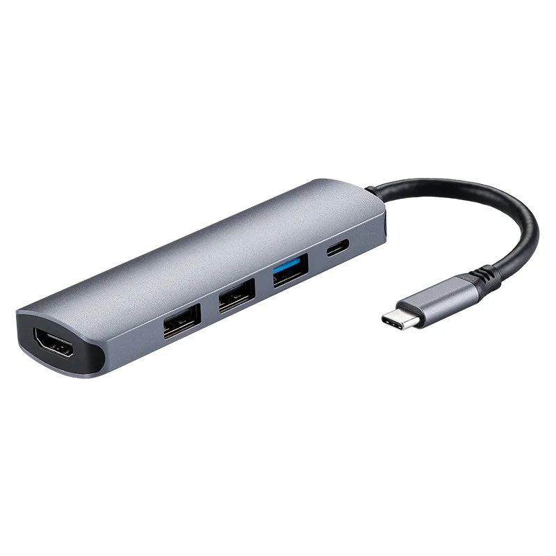

Factory Made 5-in-1 4k 30hz Usb c Hub Hdmi Usb 3.0 2 Usb 2.0 and Pd 100w Ports Type c Hub